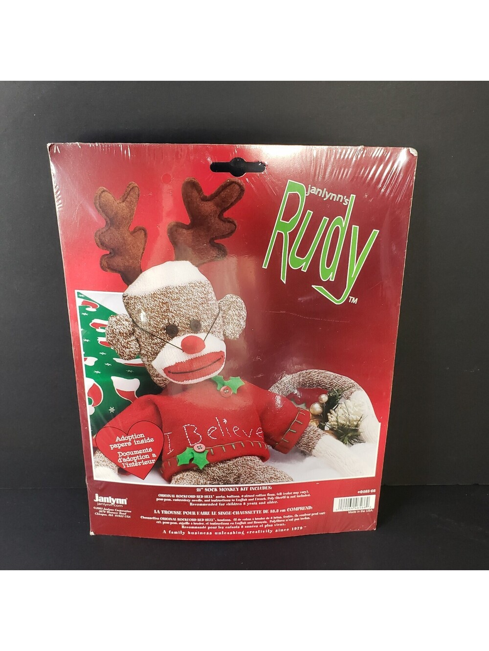 Janlynn Rudy 21" Sock Monkey Kit #0465-66 I Believe Reindeer NIP New